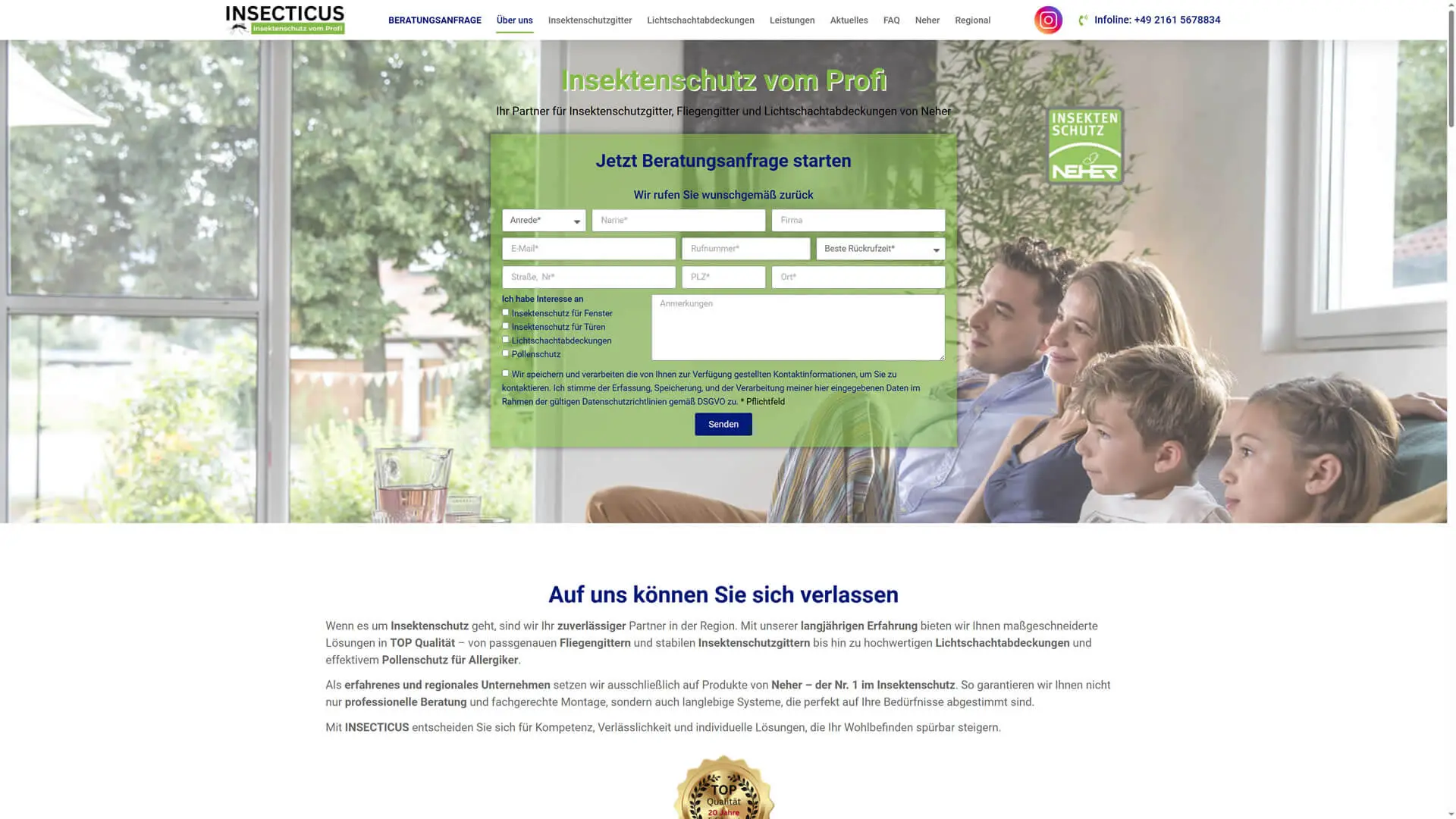 Screenshot von insektenschutz.site